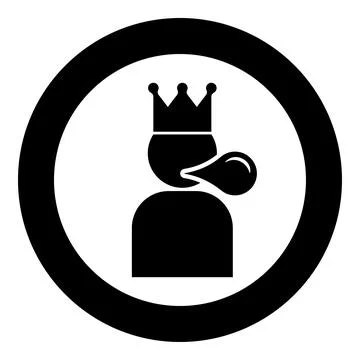 King blowing bubble gum icon in circle round black color vector illustratio.. 스톡 일러스트