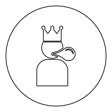King blowing bubble gum icon in circle round black color vector illustratio.. Stock Illustration