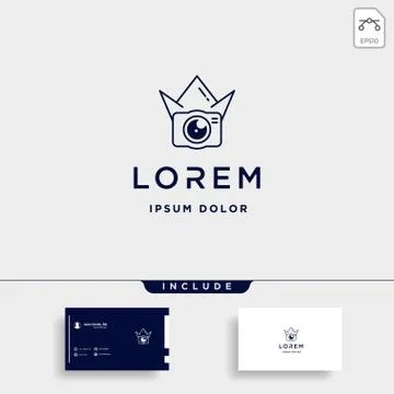 King Camera Logo Template Vector Design Icon Stock Illustration