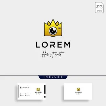 King Camera Logo Template Vector Design Icon Stock Illustration