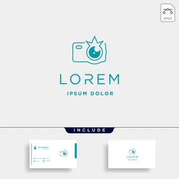 King Camera Logo Template Vector Design Icon Stock Illustration