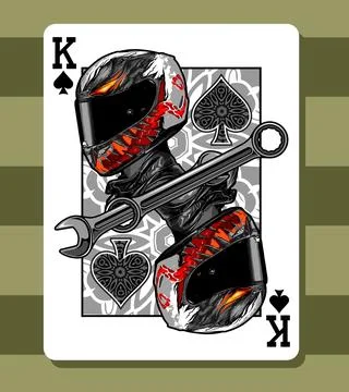 A king card with a biker theme Stock Illustration