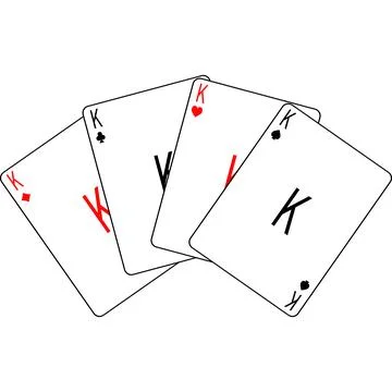 King cards of different suits are spread out in a fan. Stock Illustration