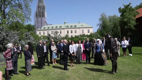 King Carl XVI Gustaf and Queen Silvia Visit, Linköping, Sweden Stock Footage 242580580