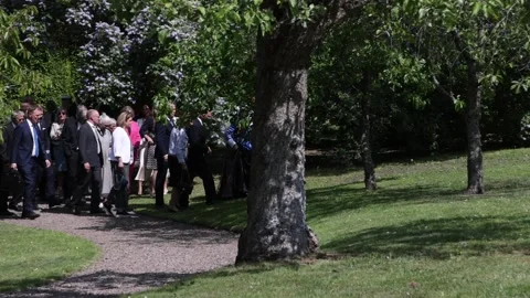King Carl XVI Gustaf and Queen Silvia Visit, Linköping, Sweden Stock Footage 242580591