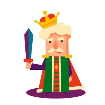 King Cartoon Emotion Vector Illustration Set Stock Illustration