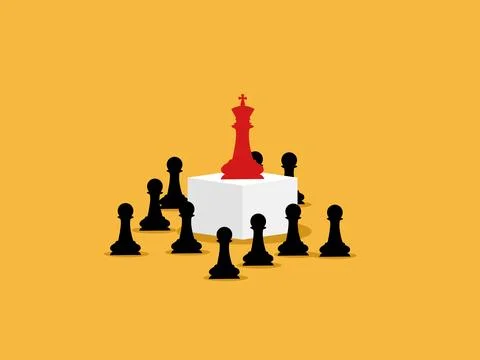King of chess is above the pawn Ilustração Stock