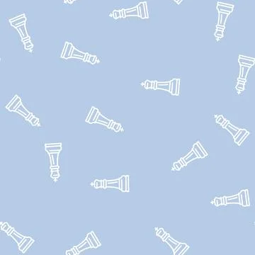 King chess line seamless pattern Stock Illustration