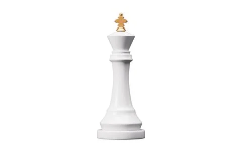 King chess piece. isolated object, transparent background. 3d rendering. Stock Illustration