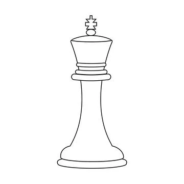King chess piece outline vector illustration. American Chess Day concept. Stock Illustration