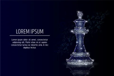 King chess piece vector geometric polygonal background Stock Illustration