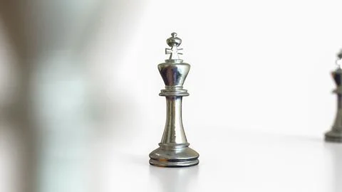 The King chess silver on white Background for Business concept 3d Rendering. Stock Illustration