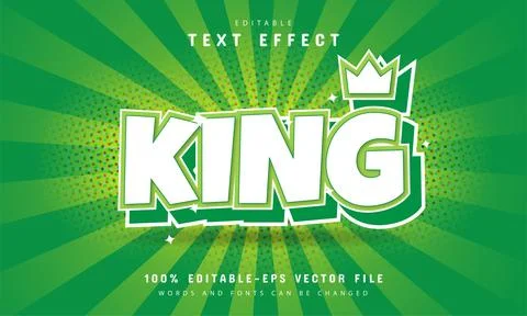 King comic text effect vector design Illustrazione stock