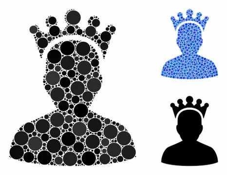 King Composition Icon of Circle Dots Stock Illustration