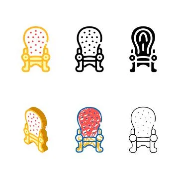 King concepts throne color icon vector flat Stock Illustration