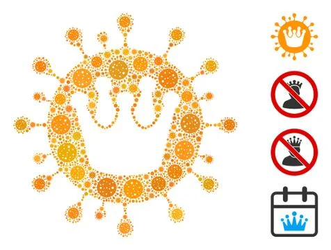 King Coronavirus Collage of CoronaVirus Elements Stockillustratie