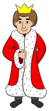 King with crown and cape Stock Illustration