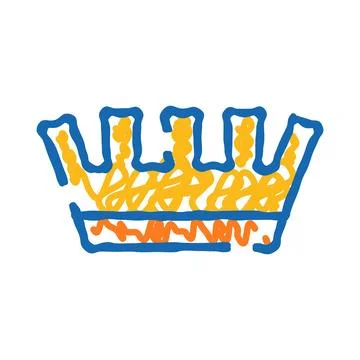 King crown drawing on white background Stock Illustration