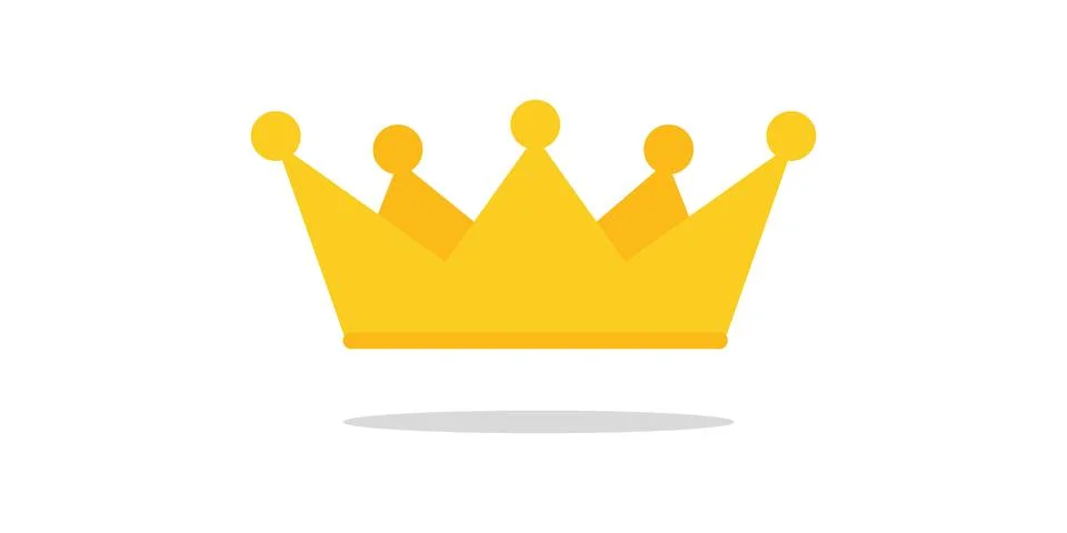 King crown flat vector icon. Golden royal crown with queen princess design. Illustrazione stock