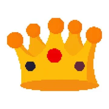 King crown illustration with pixel theme Stock Illustration