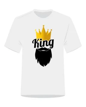 King with crown, illustration vector. King with beard silhouette isolated Stock Illustration