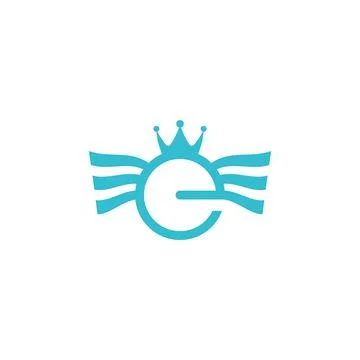 King crown letter e logo e icon graphic symbol Stock Illustration