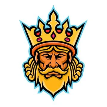 King With Crown Mascot Stock Illustration