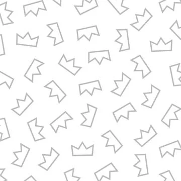 King Crown Pattern Gray White Color Background Stock Illustration