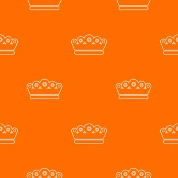 King crown pattern vector orange 스톡 일러스트