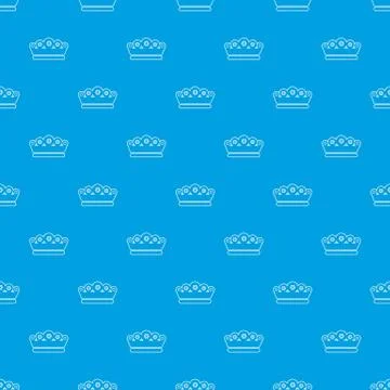 King crown pattern vector seamless blue 스톡 일러스트