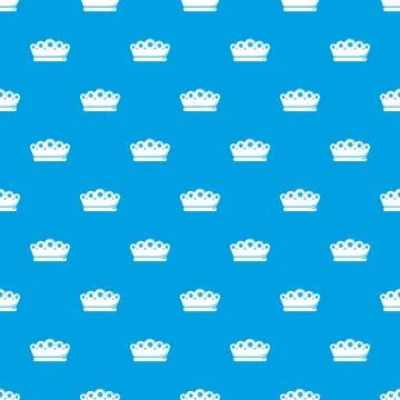 King crown pattern vector seamless blue Illustrazione stock