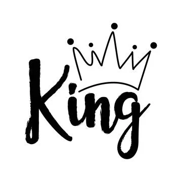 King crown vector calligraphy design black color Stock Illustration