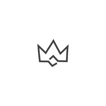 King crown. Vector hand drawn logo icon Stock Illustration