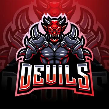 King devil esport mascot logo design Stock Illustration