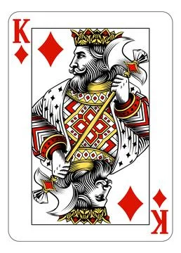 King of Diamonds Design from Deck of Playing Cards 스톡 일러스트