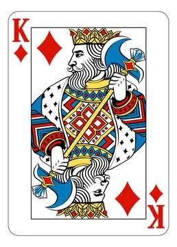 King of Diamonds Design from Deck of Playing Cards Stock Illustration