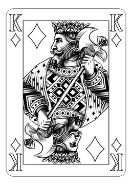 King of Diamonds Design from Deck of Playing Cards Stock Illustration