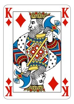 King of Diamonds Design from Deck of Playing Cards 스톡 일러스트