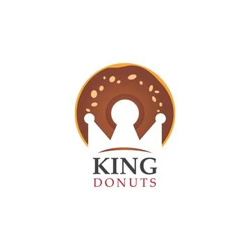 King Donuts Logo Design Vector Stock Illustration