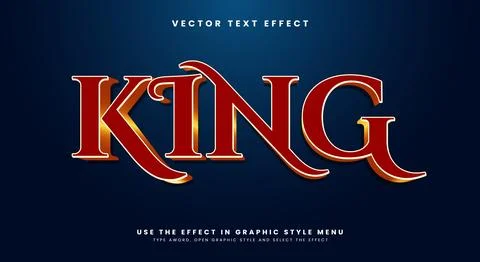 King editable text effect template Stock Illustration