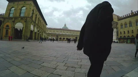 King Enzo palace at the main square of Bologna, Italy Stock Footage 64746590