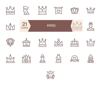 King Exclusive Vector Set featuring 25 Regular Line Grid Fitted Retina Read.. Stock Illustration