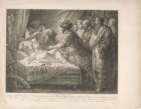 King French I at the dying Leonardo da Vinci; All glory della pittura. The... Stock Photos