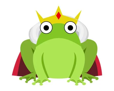 King frog with red cape and crown Stock Illustration