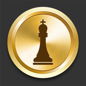 King on Golden Internet Button Stock Illustration