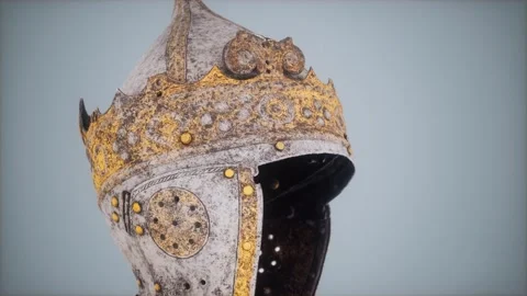 King Gustav ancient helmet Stock Footage 141645567
