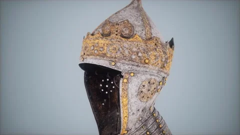 King Gustav ancient helmet Stock Footage 142718896