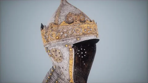 King Gustav ancient helmet Vídeo Stock 144422355