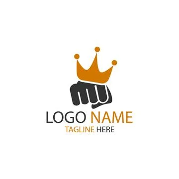 King hand vector logo design Illustrazione stock
