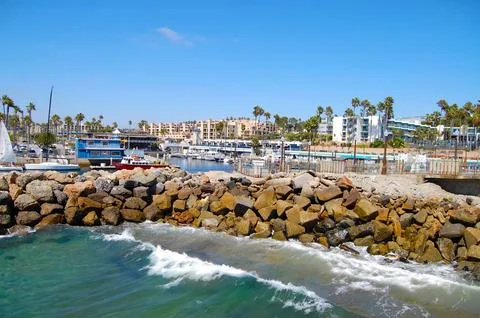 King Harbor waves Stock Photos